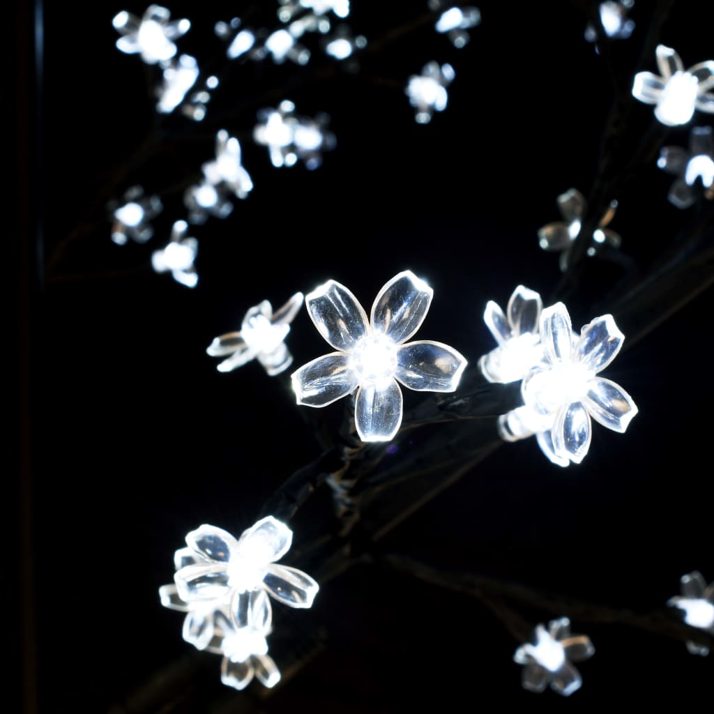 vidaXL Ziemassvētku koks, 220 LED, vēsi balta gaisma, ķirsis, 220 cm