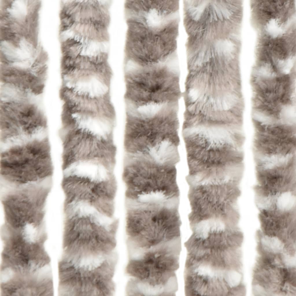 vidaXL kukaiņu aizkars, 100x220 cm, pelēkbrūns un balts šenils