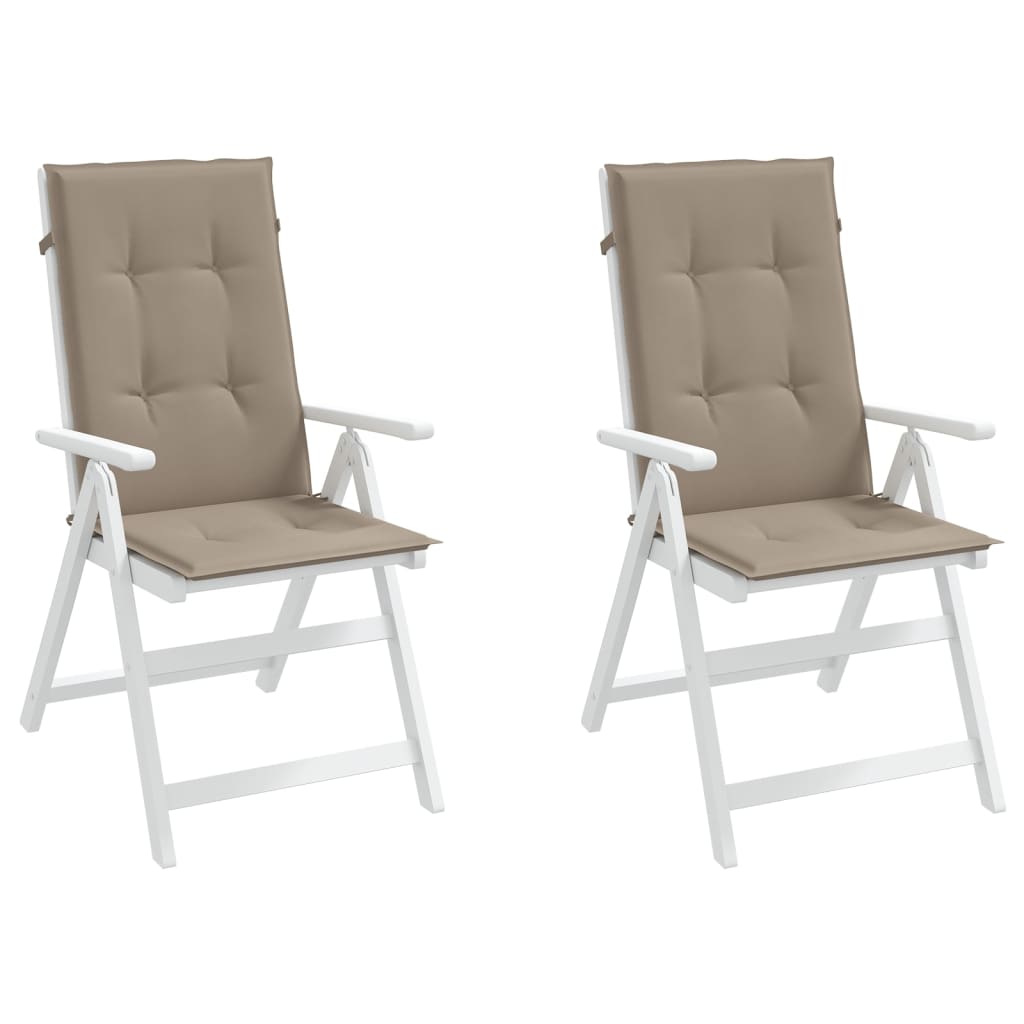 vidaXL dārza krēslu spilveni, 2 gab., pelēkbrūni, 120x50x3 cm, audums
