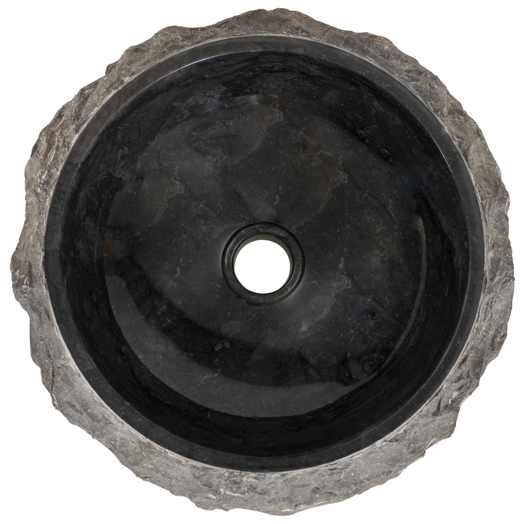 vidaXL izlietne, 40x12 cm, melns marmors