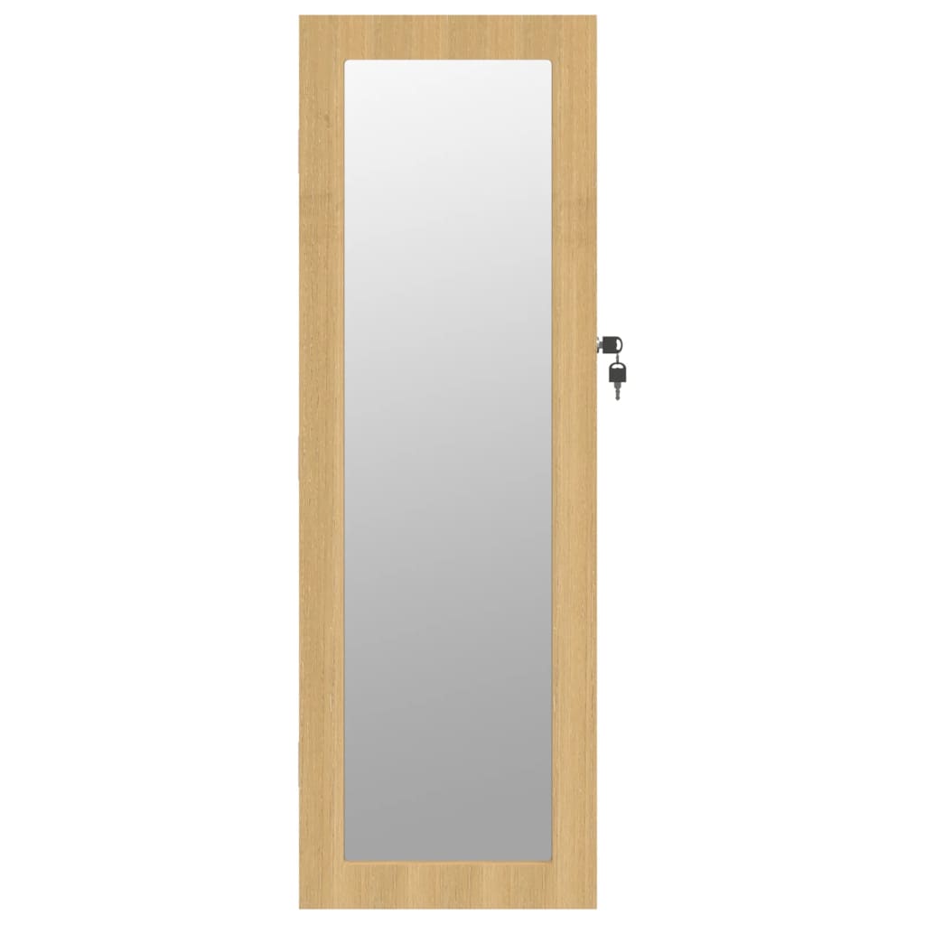 vidaXL sienas rotaslietu skapītis ar spoguli, 30x8,5x90 cm