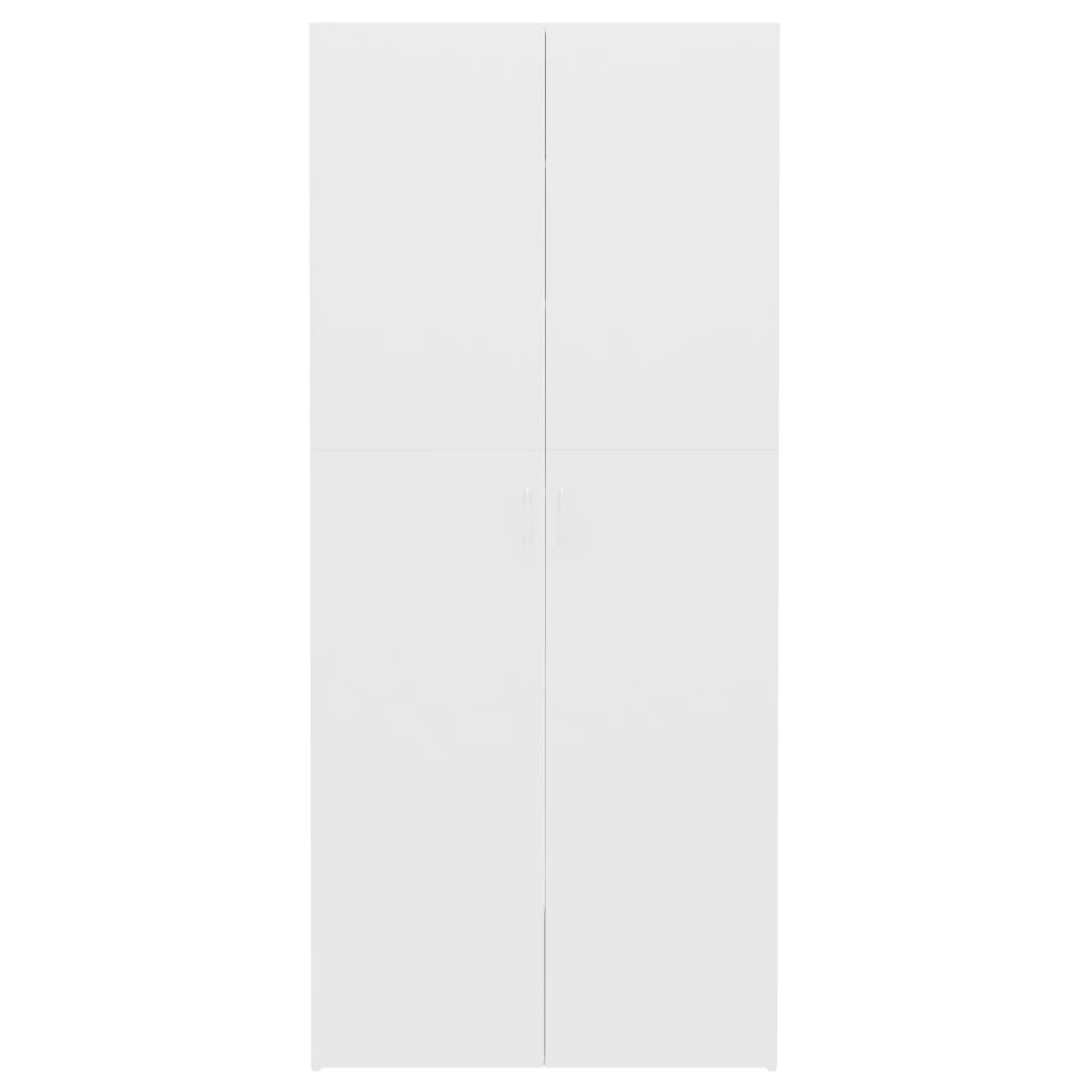vidaXL apavu skapis, 80x35,5x180 cm, kokskaidu plāksne, balts