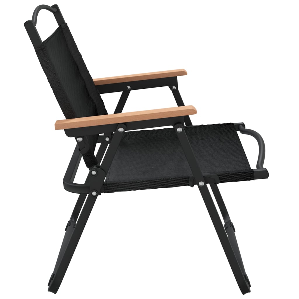 vidaXL kempinga krēsli, 2 gab., melni, 54x43x59 cm, Oksfordas audums