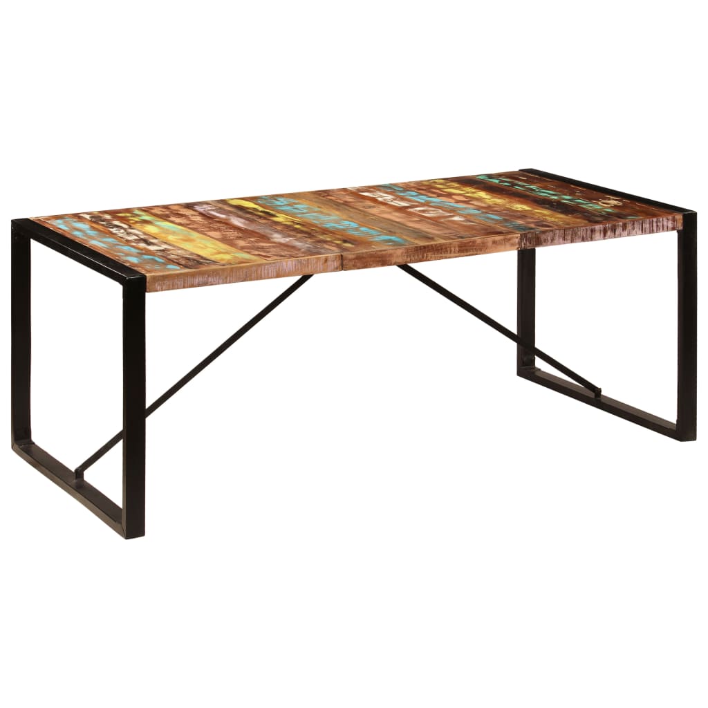 vidaXL virtuves galds, 200x100x75 cm, pārstrādāts masīvkoks