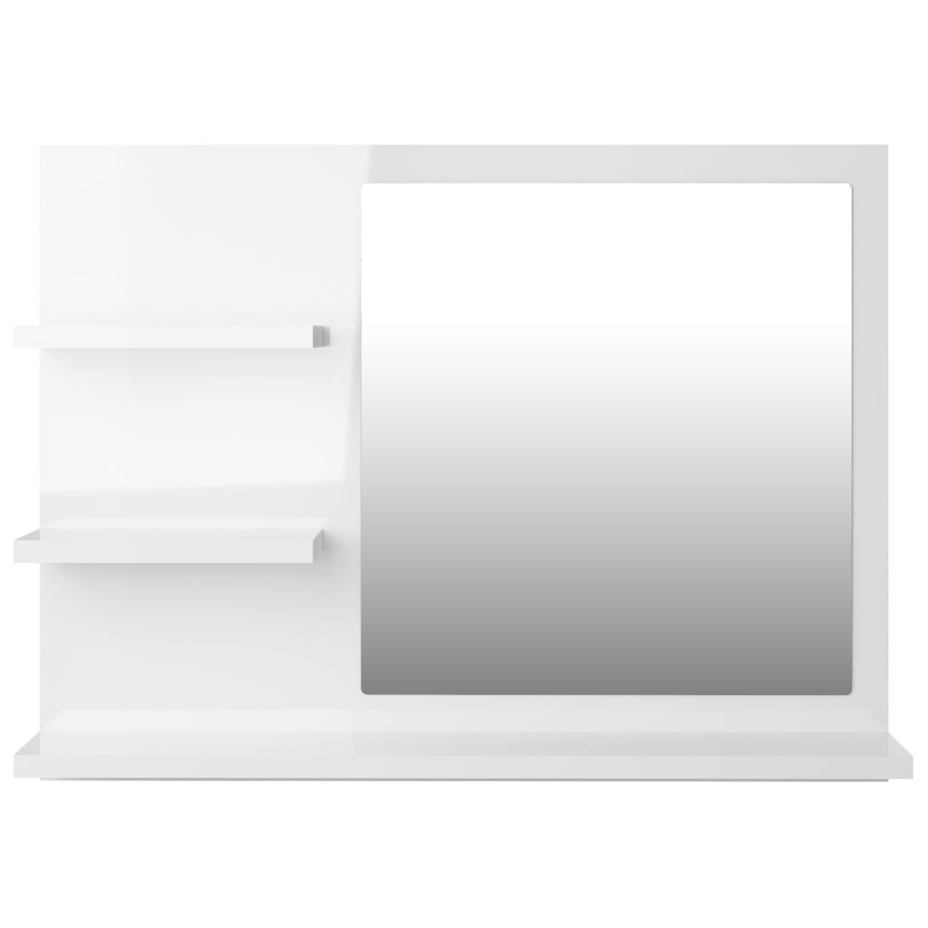 vidaXL vannasistabas spogulis, spīdīgi balts, 60x10,5x45 cm