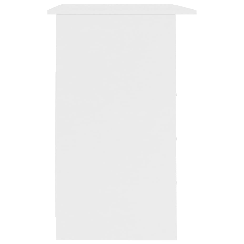 vidaXL rakstāmgalds ar atvilktnēm, 110x50x76 cm, balts, skaidu plāksne