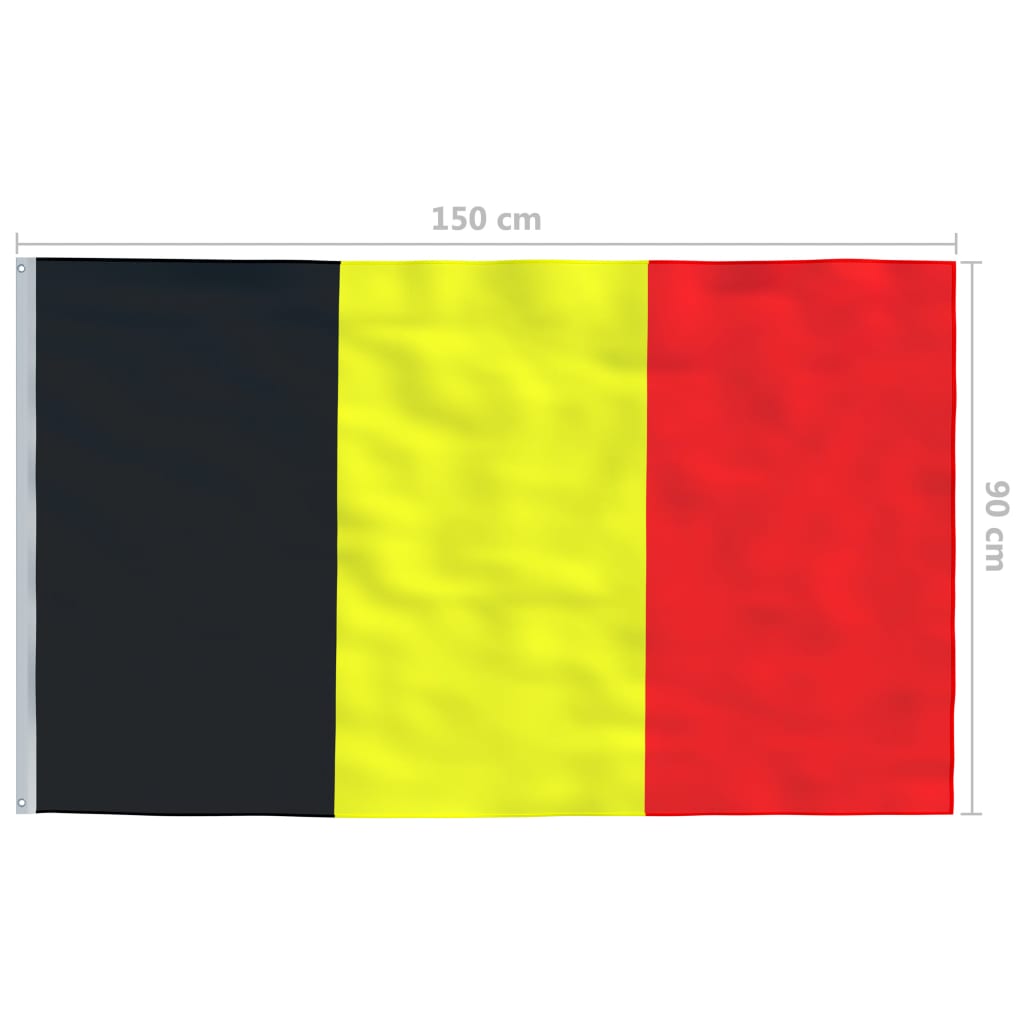 vidaXL Beļģijas karogs, 90x150 cm