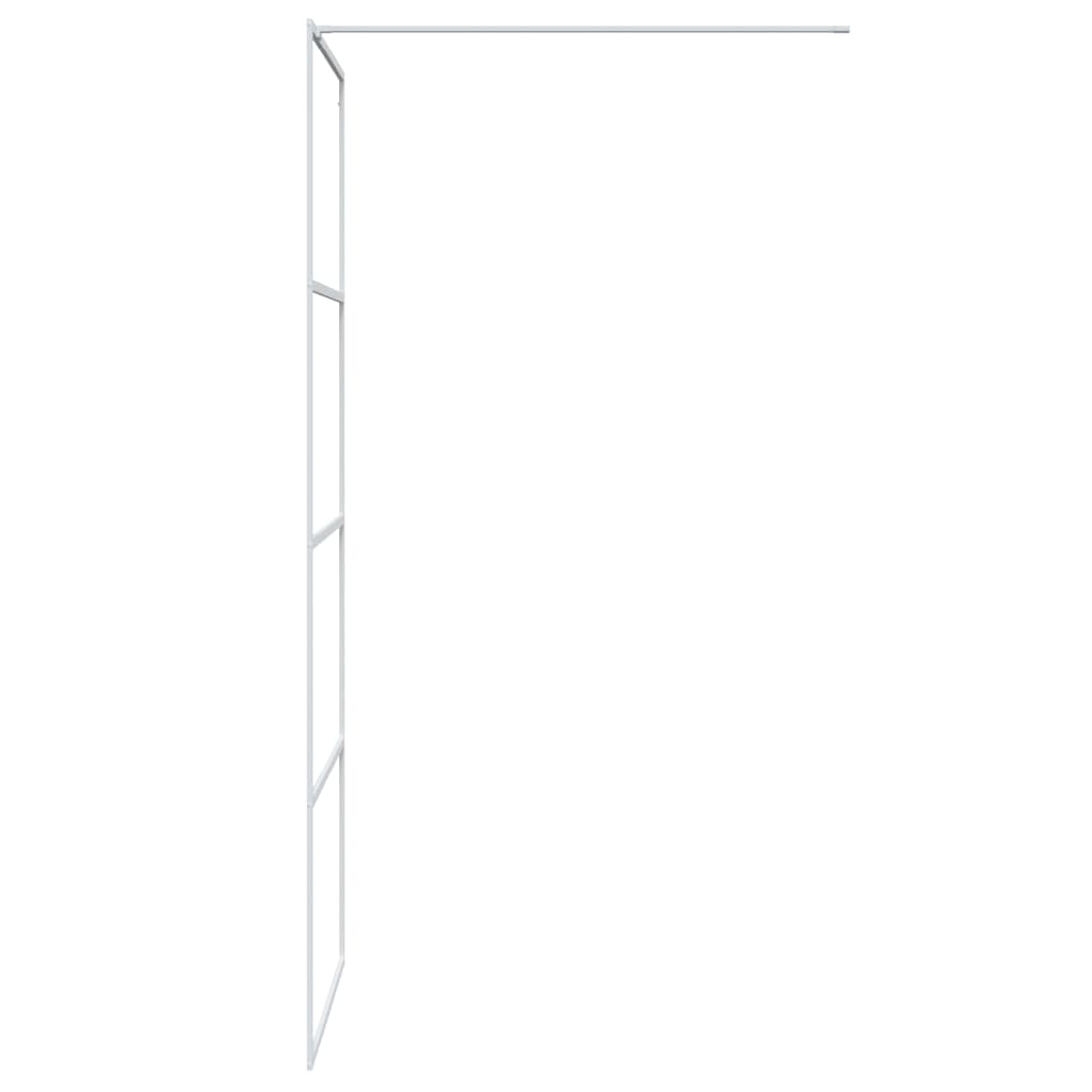 vidaXL dušas siena, caurspīdīgs ESG stikls, 80x195 cm, balta