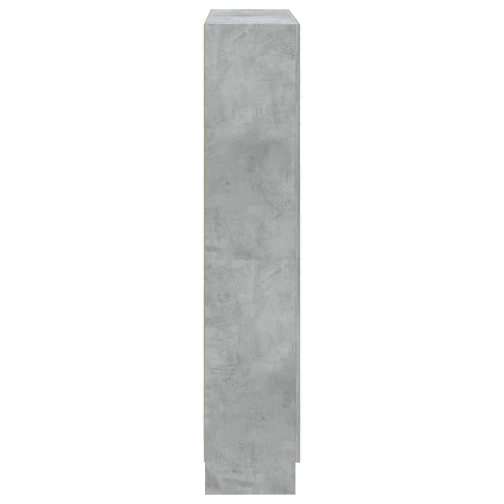 vidaXL grāmatu skapis, betona pelēks, 82,5x30,5x150 cm, skaidu plāksne