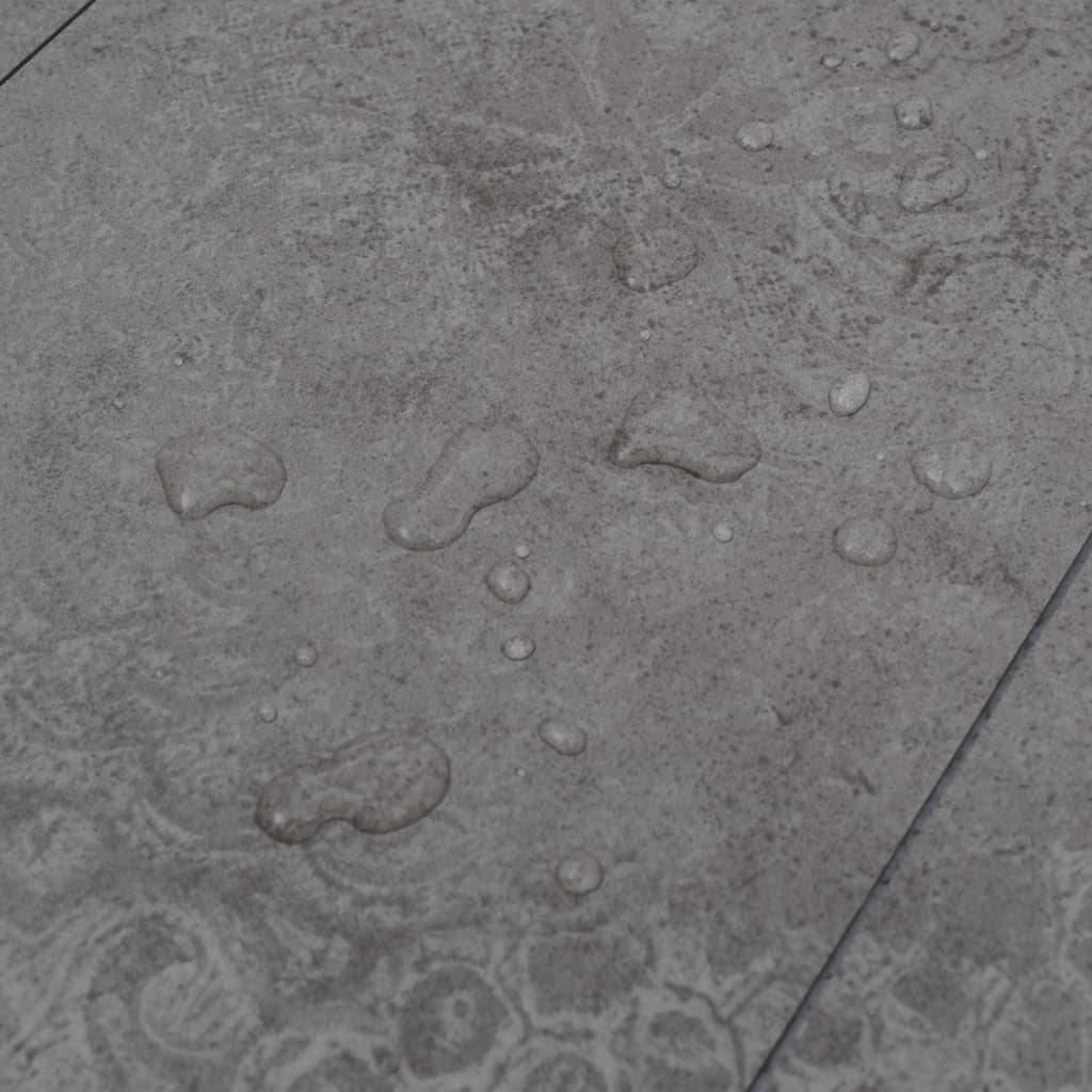 vidaXL grīdas dēļi, pašlīmējoši, 5,21 m², 2 mm, betona pelēki, PVC