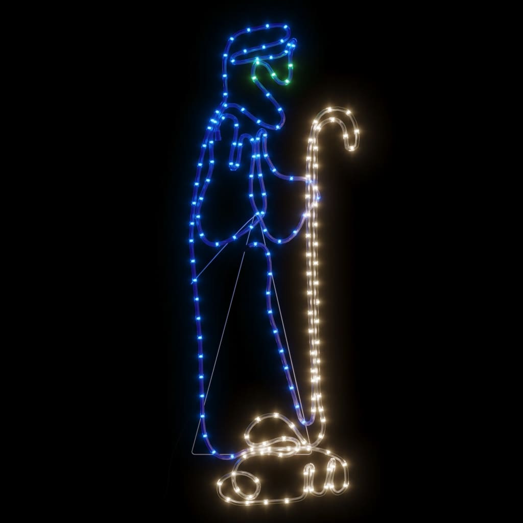 vidaXL Ziemassvētku figūra, gans un jērs, 168 LED, 102,5x35 cm