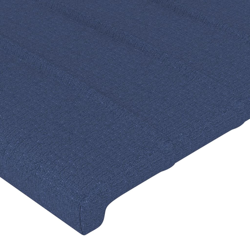vidaXL gultas rāmis ar galvgali, zils, 140x200 cm, audums