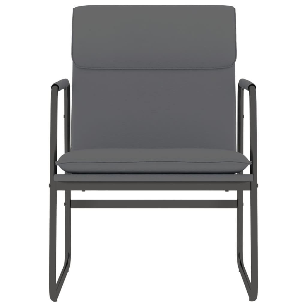 vidaXL atpūtas krēsls, pelēks, 55x64x80 cm, mākslīgā āda