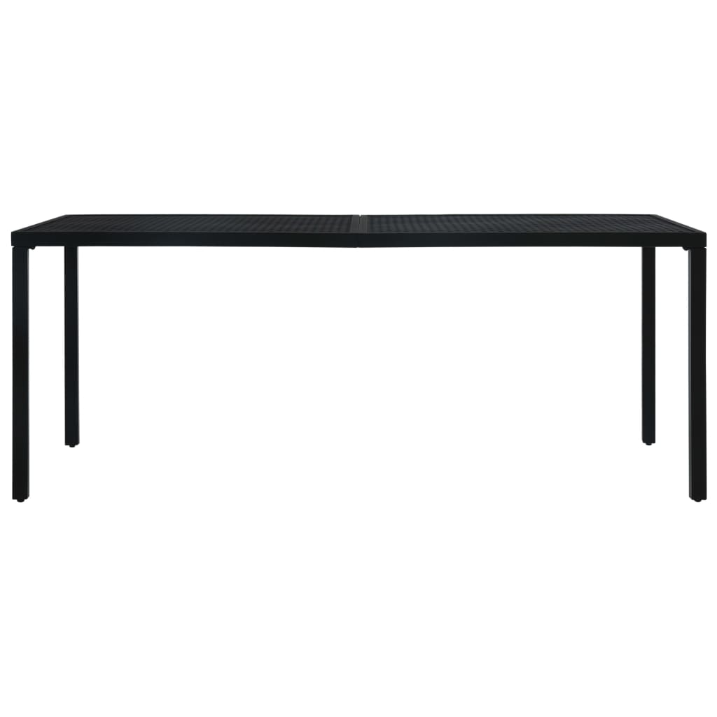 vidaXL dārza galds, 180x83x72 cm, melns, tērauds