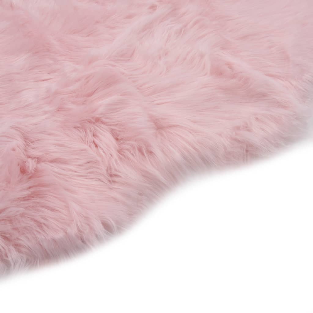 vidaXL paklājs, 60x90 cm, mākslīga aitāda, rozā