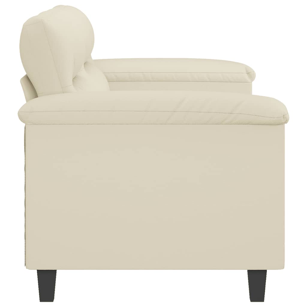 vidaXL divvietīgs dīvāns, krēmkrāsas, 140 cm, mākslīgā āda