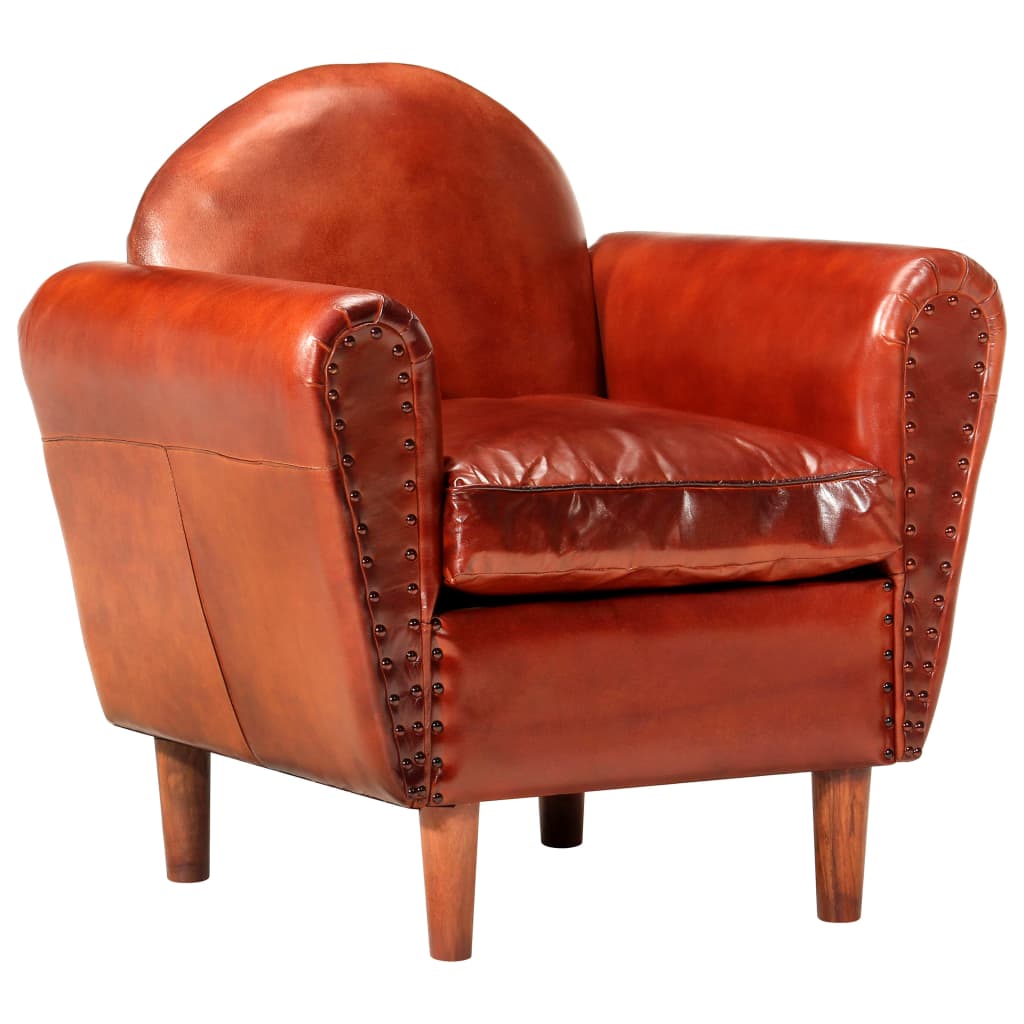 vidaXL atpūtas krēsls, brūns, 77x65x79 cm, dabīgā āda