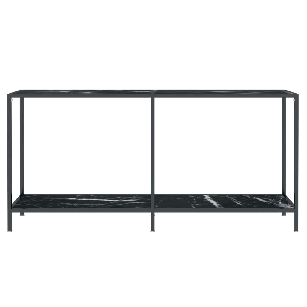 vidaXL konsoles galdiņš, 160x35x75,5 cm, rūdīts stikls, melns