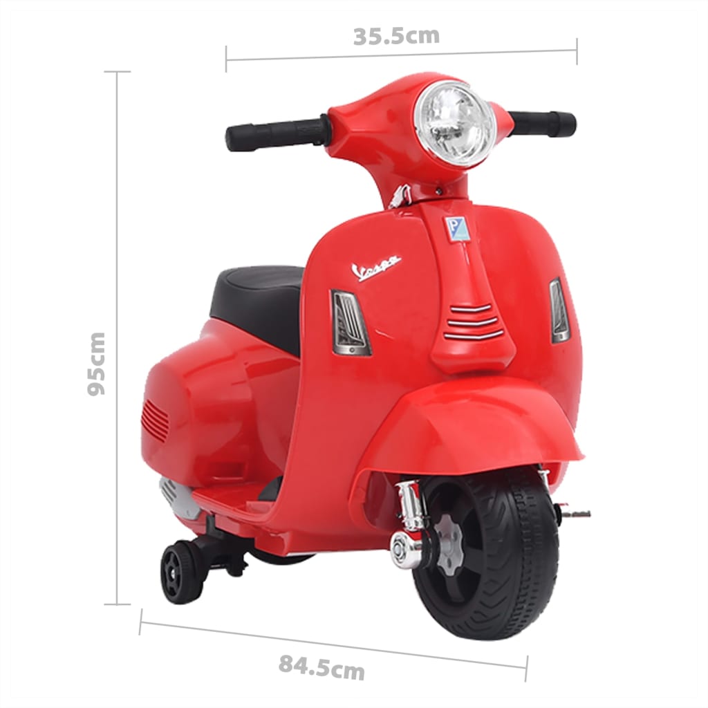 vidaXL elektrisks rotaļu motocikls Vespa GTS300, sarkans
