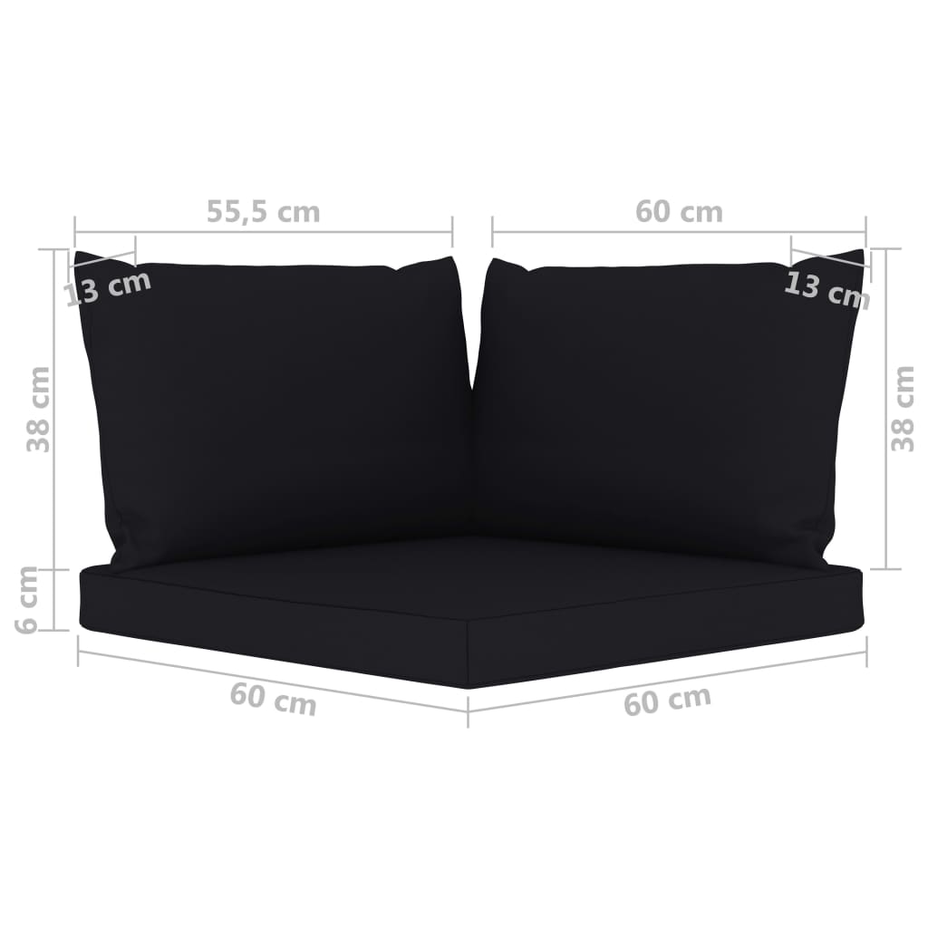 vidaXL 4-vietīgs dārza dīvāns ar melniem matračiem