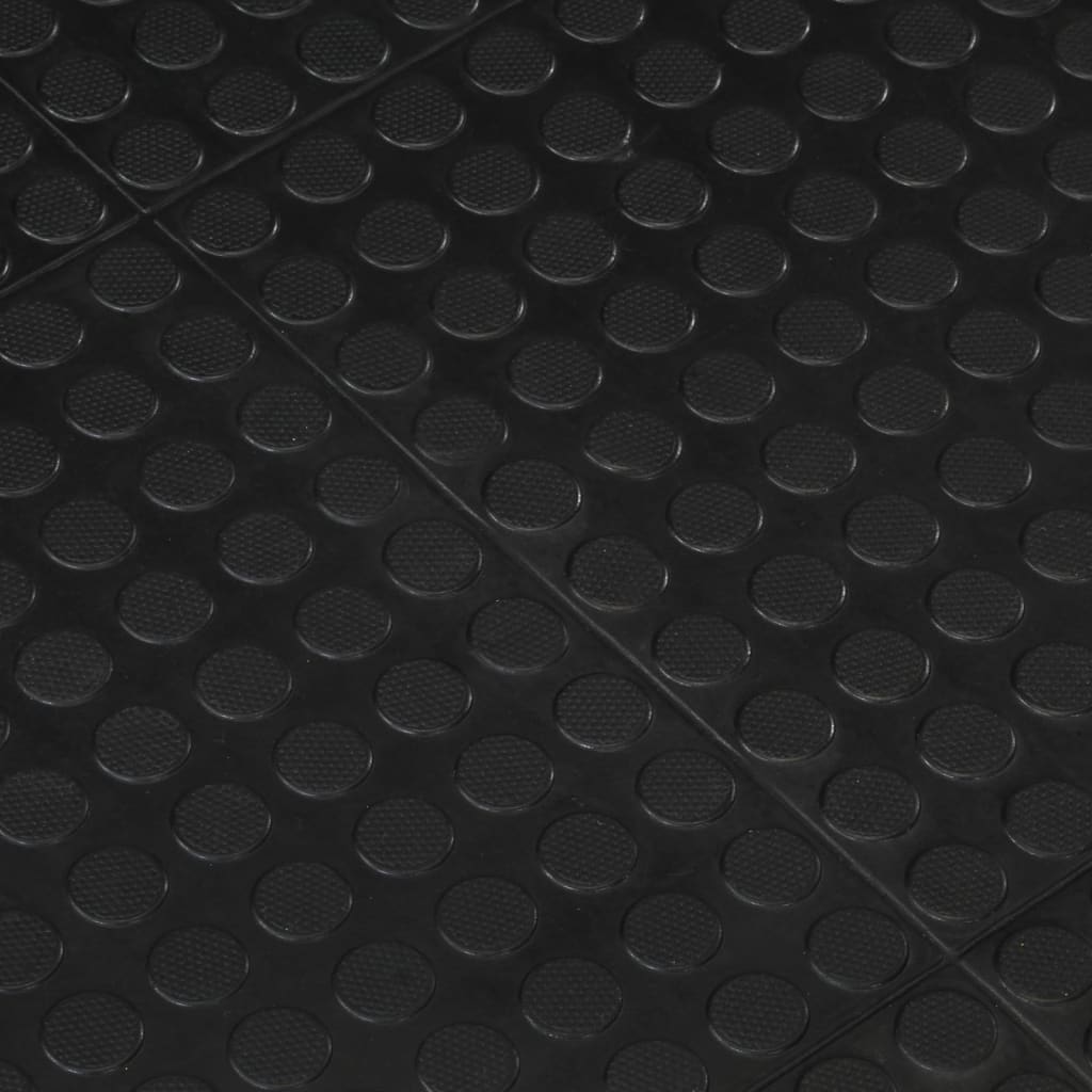 vidaXL grīdas flīze, gumija, melna, 12 mm, 90x120 cm