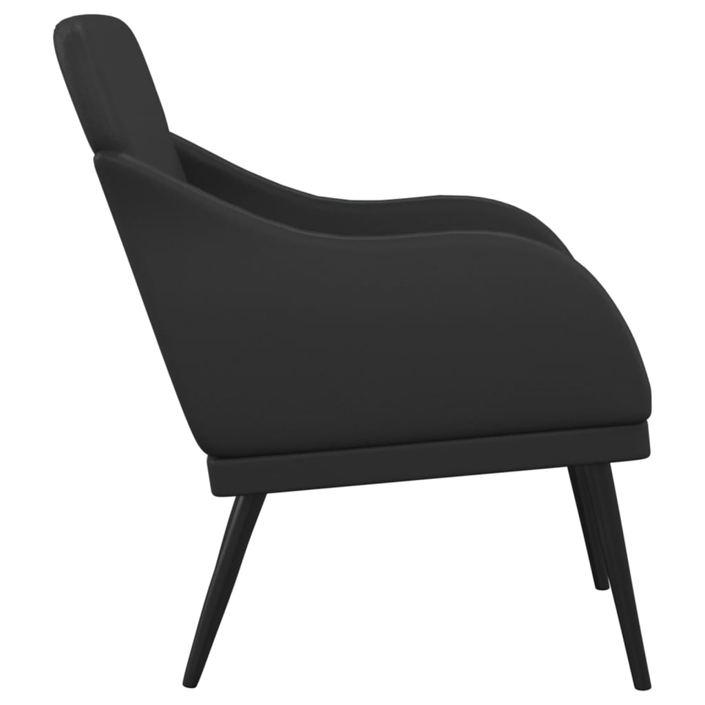 vidaXL atpūtas krēsls, melns, 63x76x80 cm, mākslīgā āda