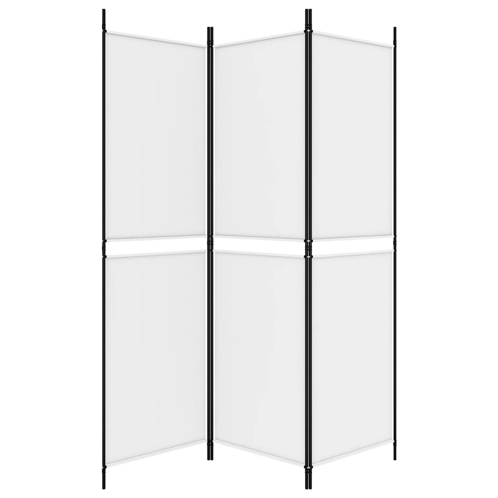 vidaXL 3-paneļu istabas aizslietnis, 150x180 cm, balts audums