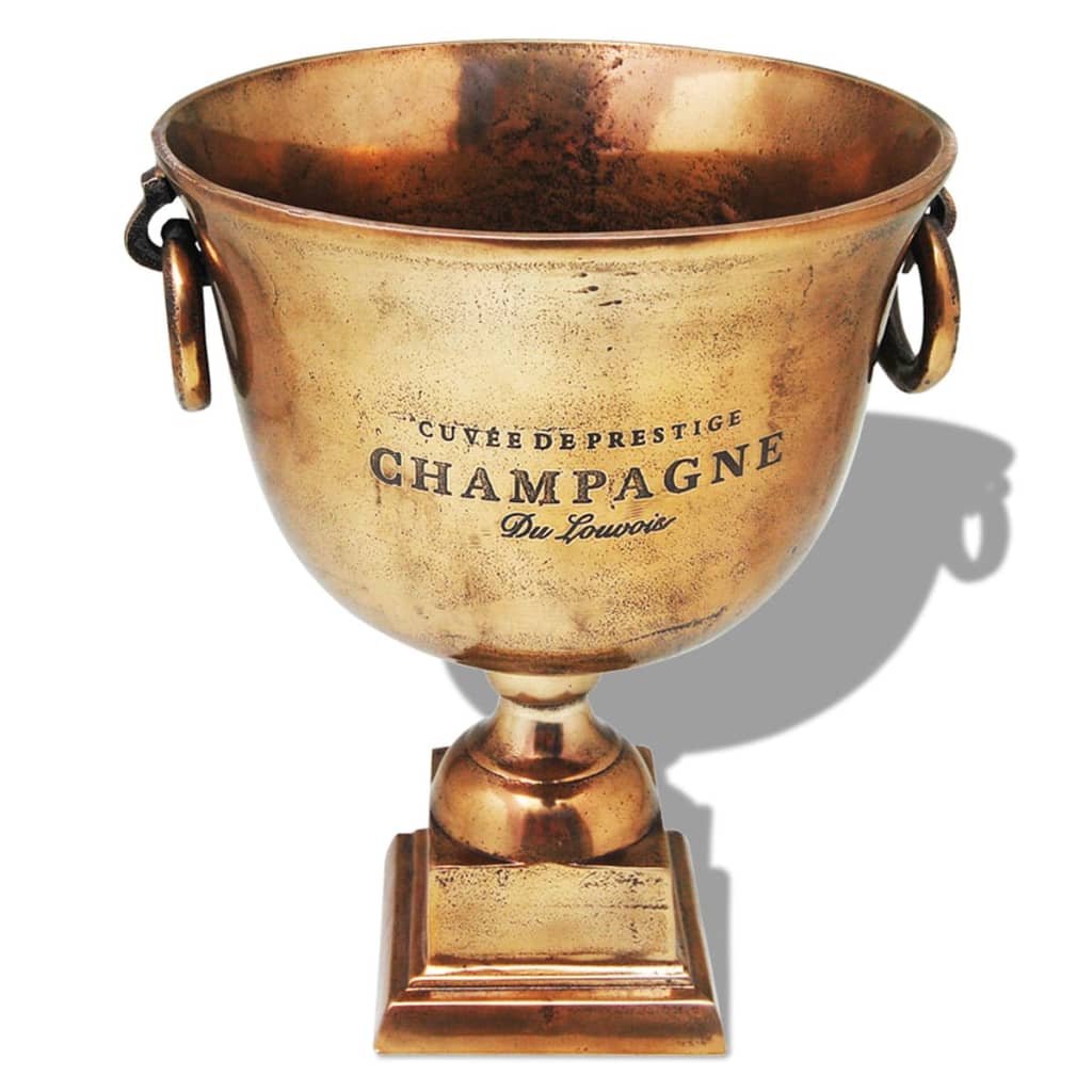 vidaXL šampanieša dzesēšanas trauks, trofejas kausa forma, brūns varš