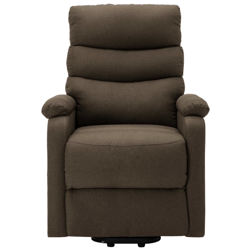 vidaXL atpūtas krēsls, paceļams, brūns audums