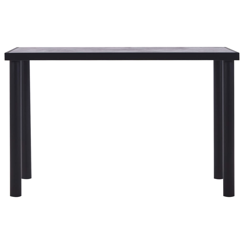 vidaXL virtuves galds, melns un betona pelēks, 120x60x75 cm, MDF