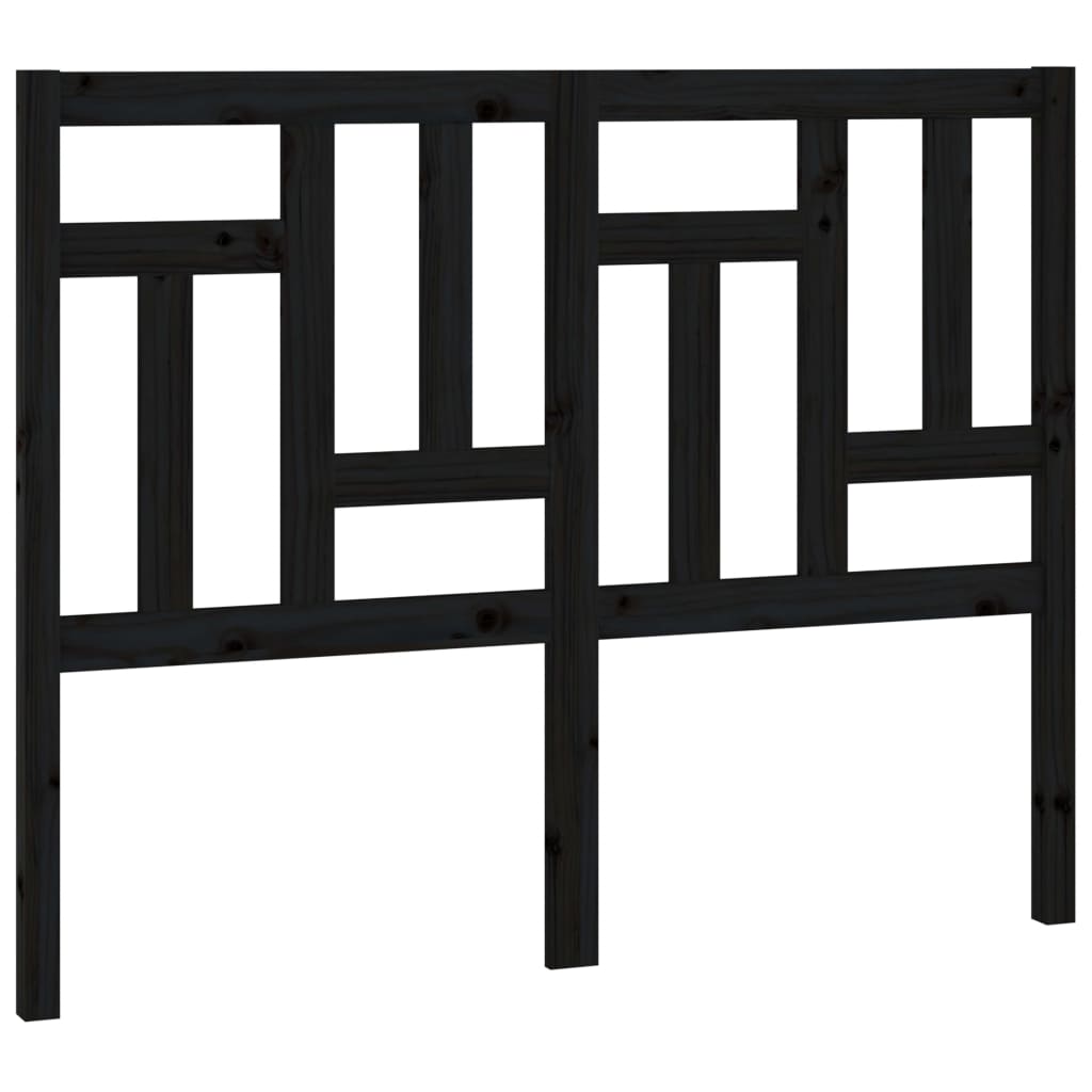 vidaXL gultas galvgalis, melns, 205,5x4x100 cm, priedes masīvkoks