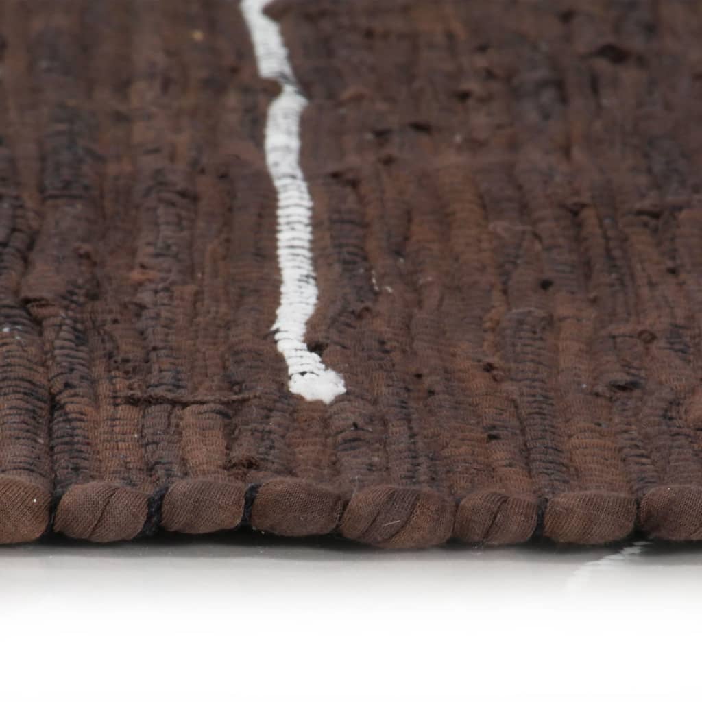 vidaXL Chindi paklājs, 200x290 cm, pīts ar rokām, kokvilna, brūns