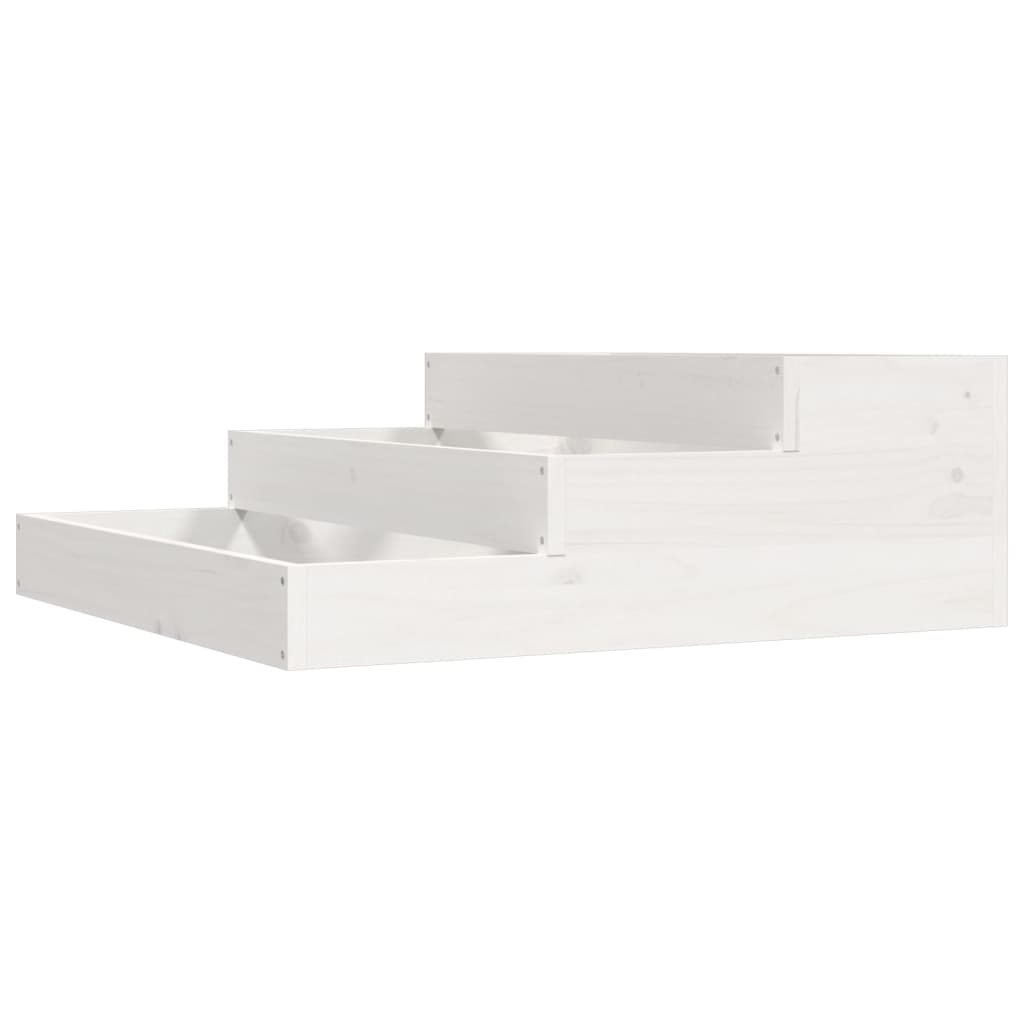 vidaXL puķu kaste, balta, 78x78x27 cm, priedes masīvkoks