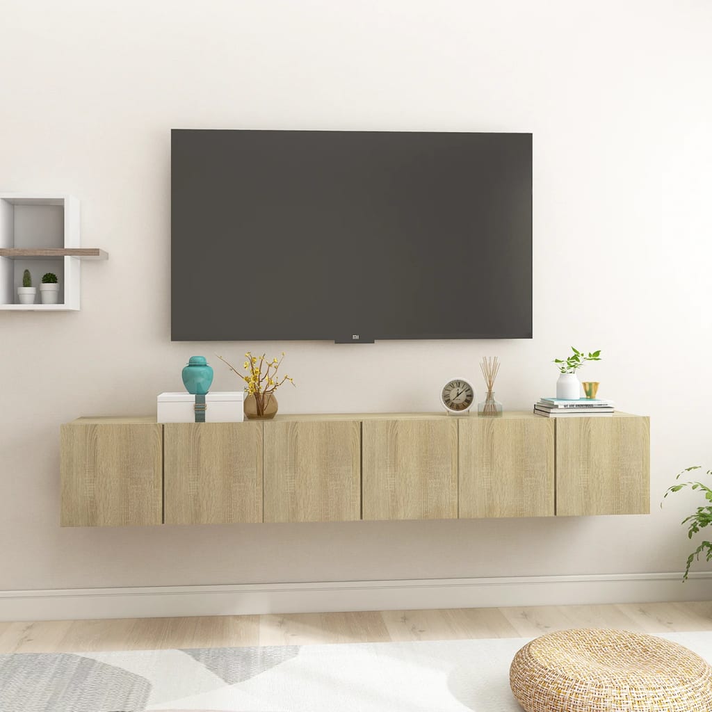 vidaXL piekarami TV skapīši, 3 gab., ozolkoka krāsa, 60x30x30 cm