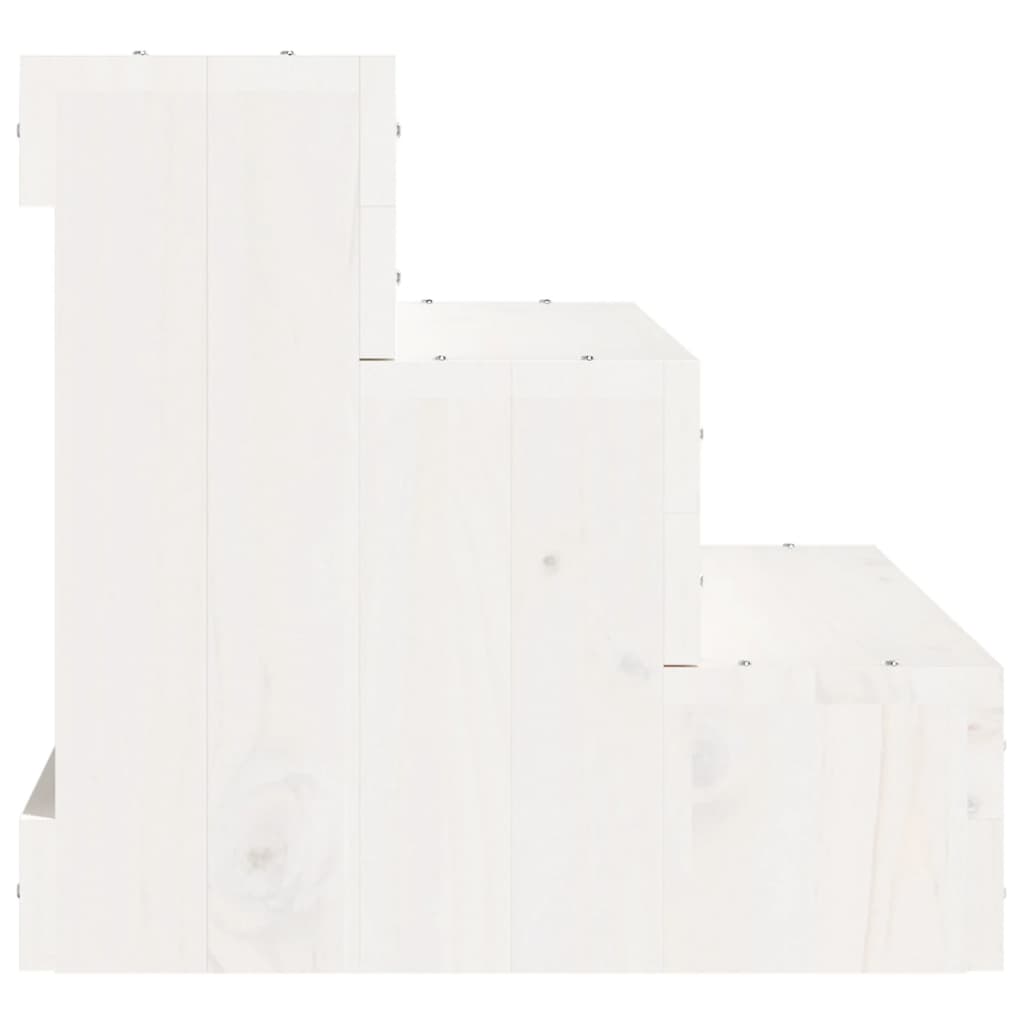 vidaXL kāpnes mājdzīvniekiem, baltas, 40x37,5x35 cm, priedes masīvkoks