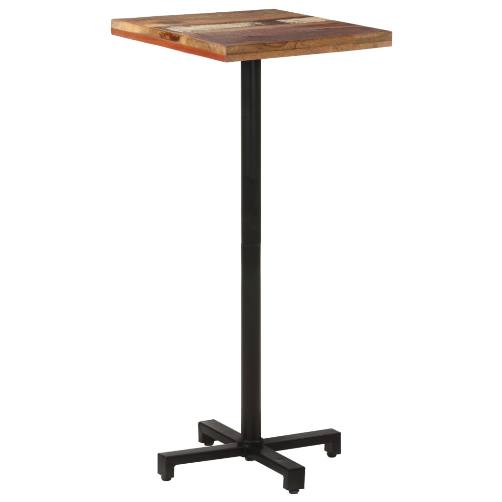 vidaXL bistro galds, kvadrātveida, 50x50x110 cm, pārstrādāts masīvkoks