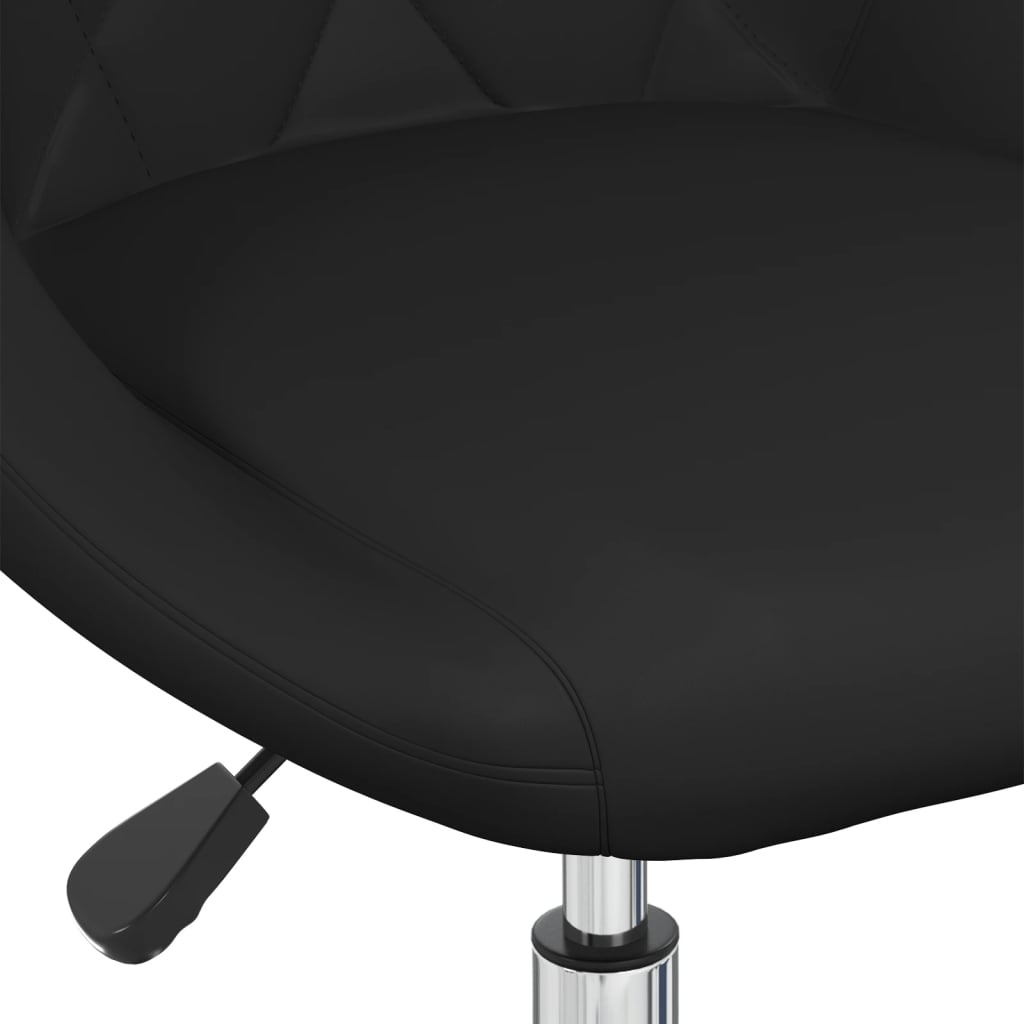 vidaXL grozāmi virtuves krēsli, 6 gab., melna mākslīgā āda