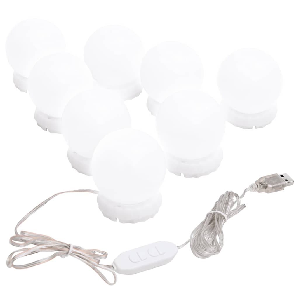 vidaXL spoguļa gaisma ar 8 LED spuldzēm, silti un vēsi balta
