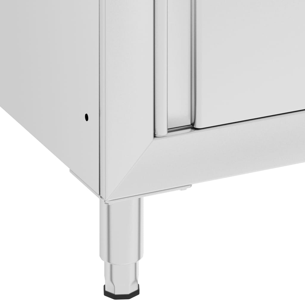 vidaXL virtuves darba galds ar skapīti, 60x60x96 cm, tērauds