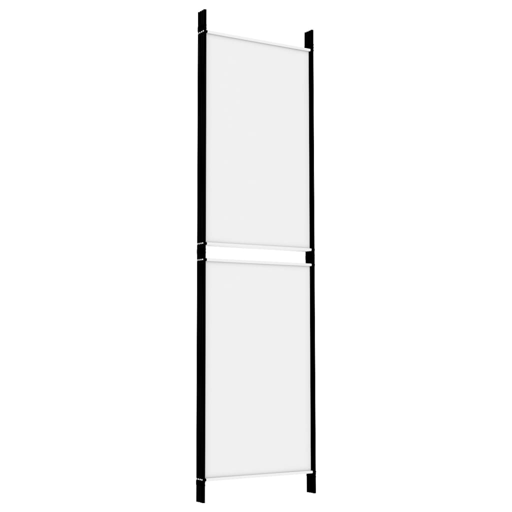 vidaXL 4-paneļu istabas aizslietnis, 200x180 cm, balts audums