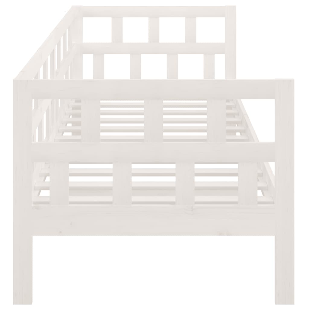 vidaXL dīvāngulta, balta, priedes masīvkoks, 90x190 cm