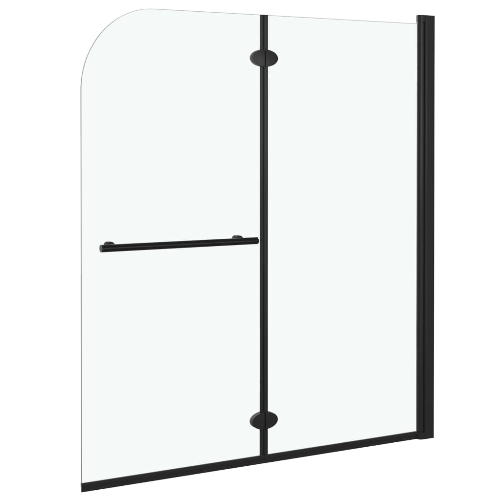 vidaXL salokāmas dušas durvis, 120x140 cm, 2 paneļi, ESG, melnas
