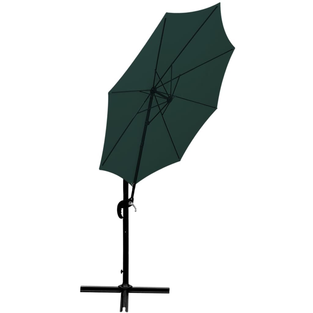 vidaXL alumīnija lietussargs, 3 m, zaļš, apaļš