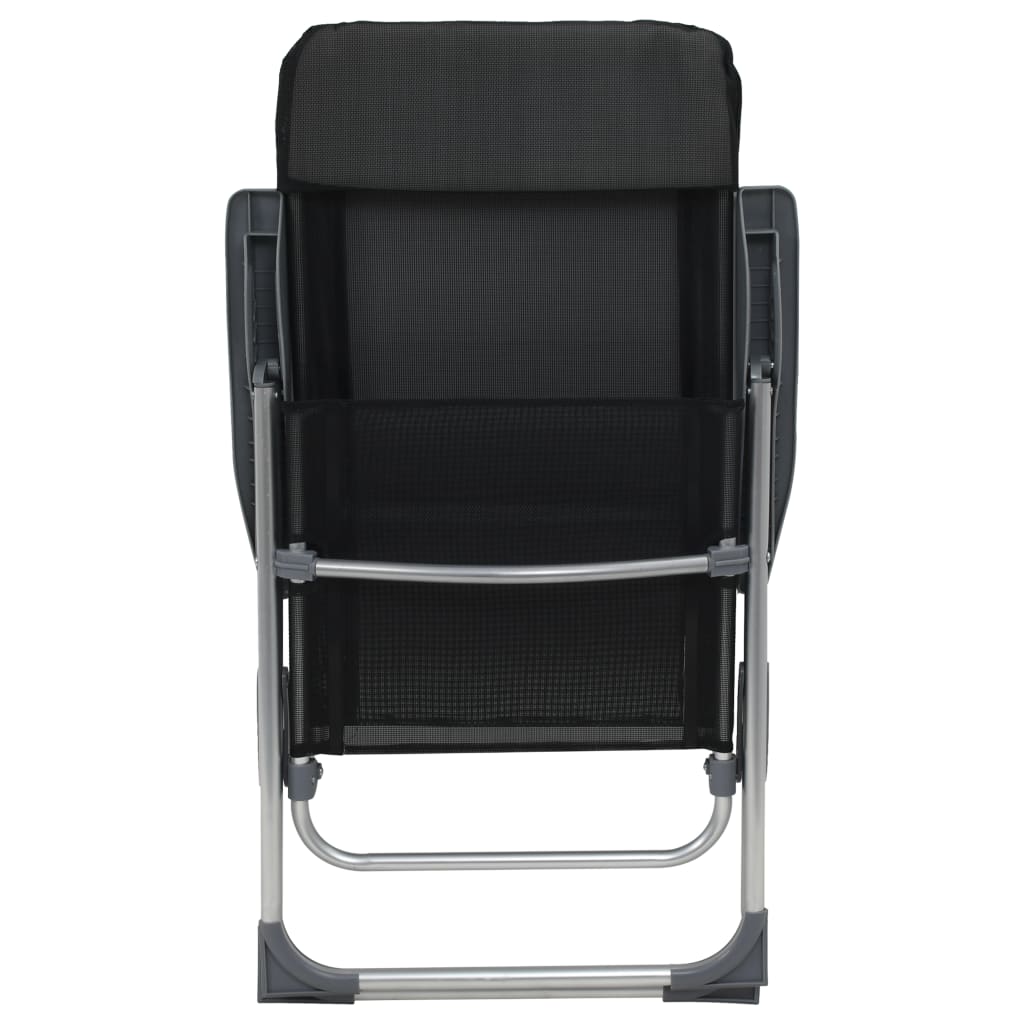 vidaXL kempinga krēsli, 4 gab., melni, alumīnijs, salokāmi
