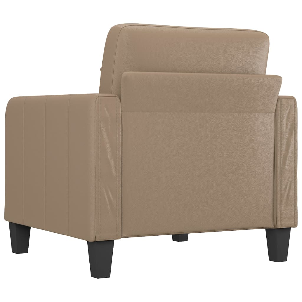 vidaXL atpūtas krēsls, 60 cm, kapučīno krāsas mākslīgā āda