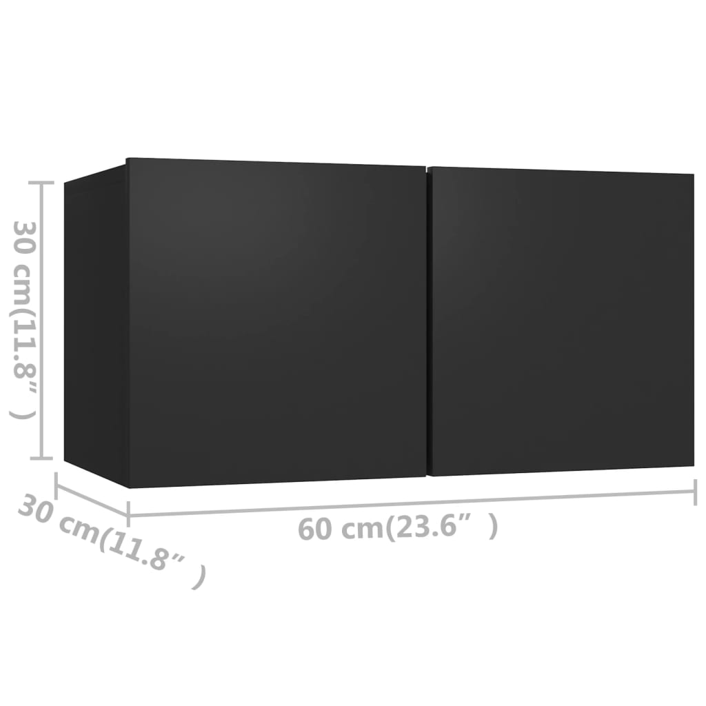 vidaXL 10-daļīgs TV skapīšu komplekts, melns, skaidu plāksne
