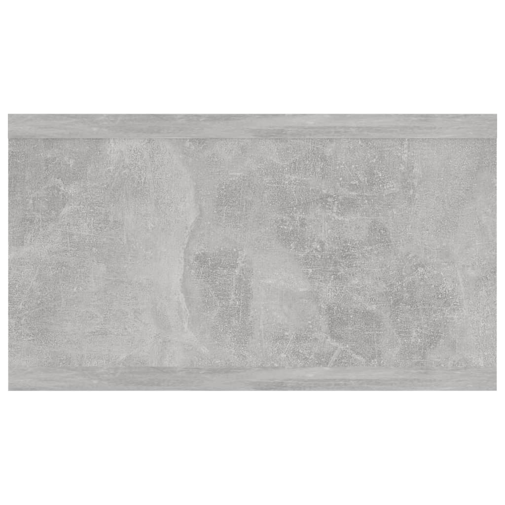 vidaXL sienas plaukts, betona pelēks, 102x30x17 cm, skaidu plāksne