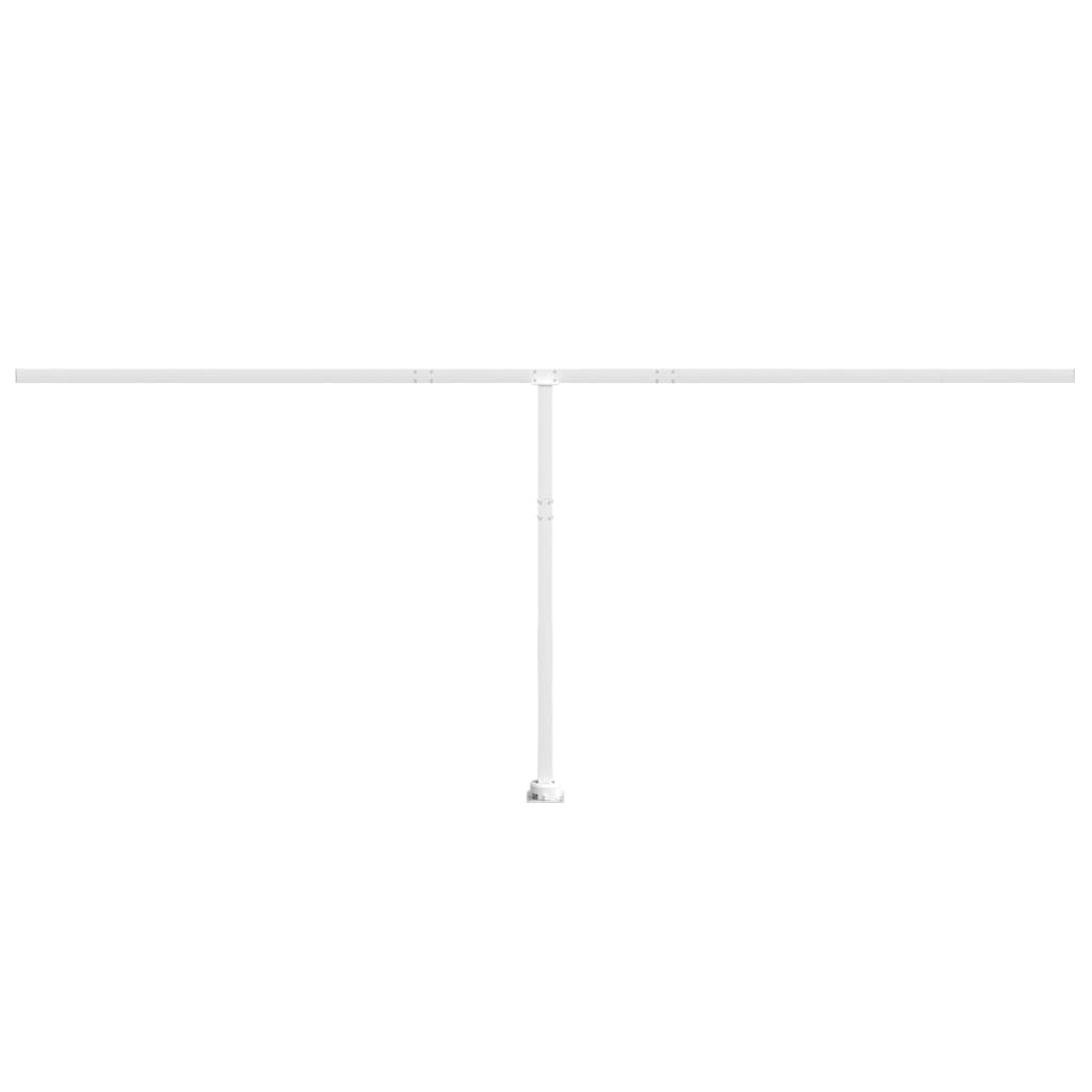 vidaXL markīzes stabu komplekts, balts, 600x245 cm, dzelzs