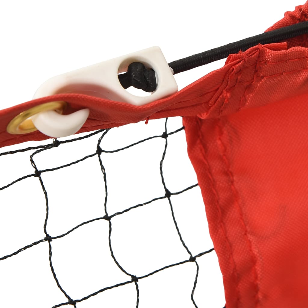 vidaXL tenisa tīkls, melns, sarkans, 600x100x87 cm, poliesters