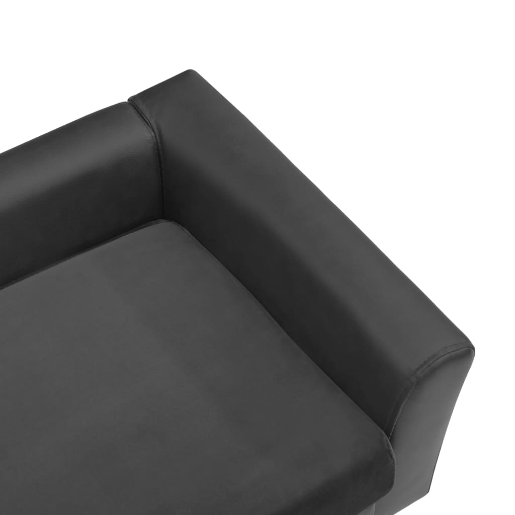 vidaXL suņu dīvāns, tumši pelēks, 60x43x30 cm, plīšs, mākslīgā āda